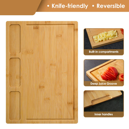 3-Piece Bamboo Kitchen Cutting Board Set