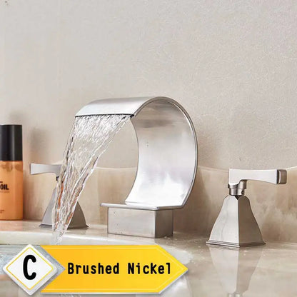 Bright Golden Waterfall Basin Faucet