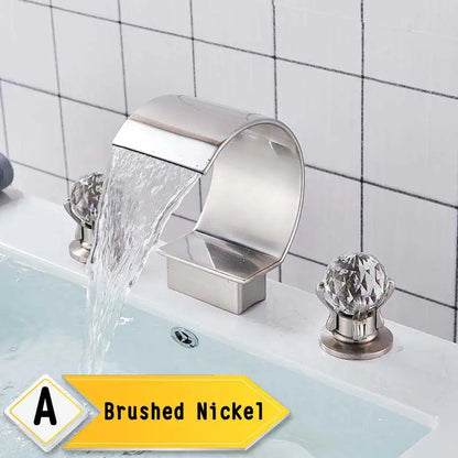 Bright Golden Waterfall Basin Faucet