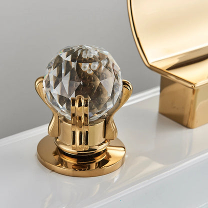 Bright Golden Waterfall Basin Faucet