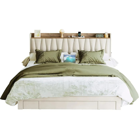 King Size Bed Frame Storage Headboard