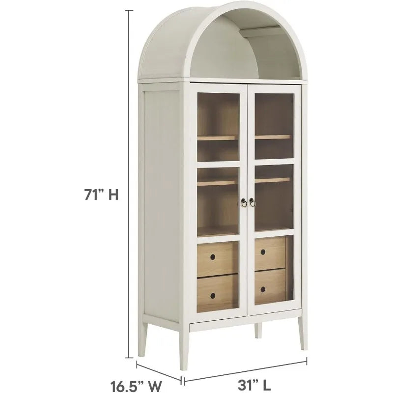 Tall Arched Storage Display Cabinet