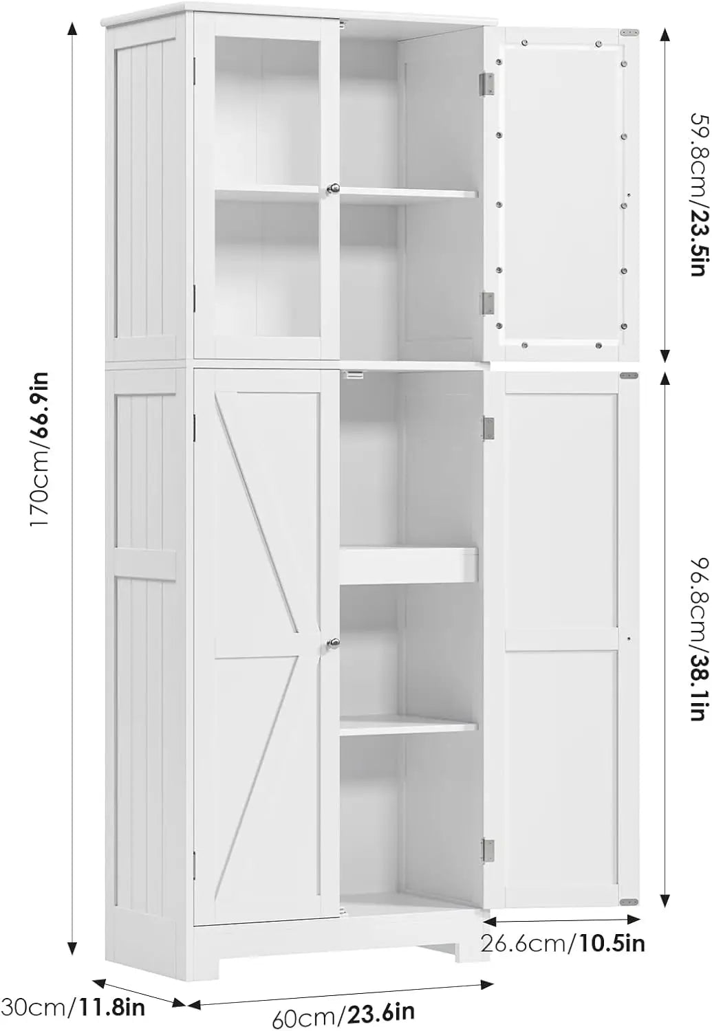 Tall Storage Cabinet Bathroom  Kitchen Pantry