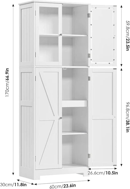 Tall Storage Cabinet Bathroom  Kitchen Pantry