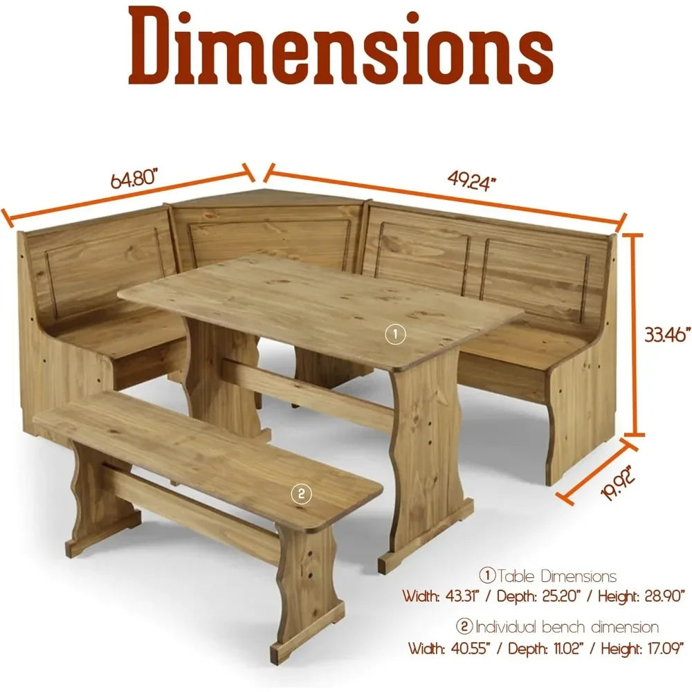 Farmhouse Table and Bench Set