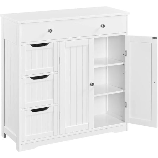 Storage Cabinet with 4 Drawers 2 Doors