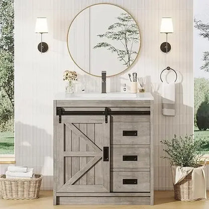 Farmhouse Bathroom Vanity with Sink Combo