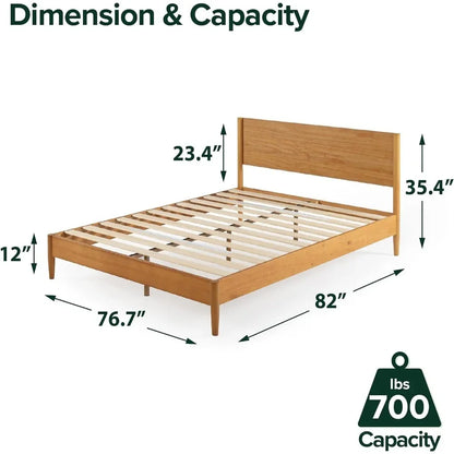 Bed frame, solid wood base,