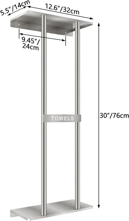 Wall Towel Rack for Rolled Towels, 30 Inch