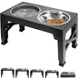 Adjustable Raised Dog Food & Water Bowl