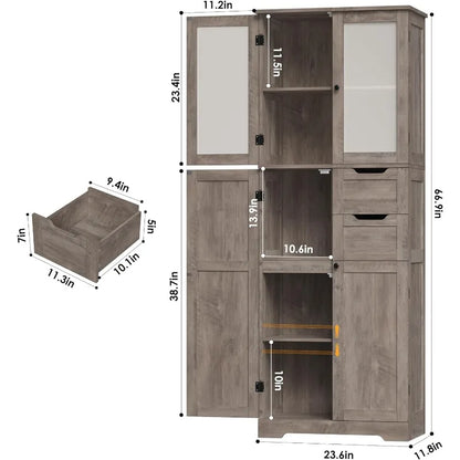 Tall Storage Cabinet, Bathroom Kitchen Pantry