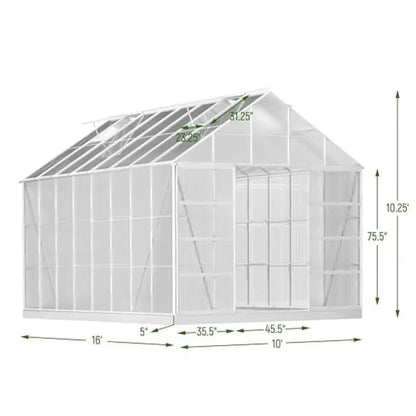 Outdoor Aluminum Greenhouse Polycarbonate