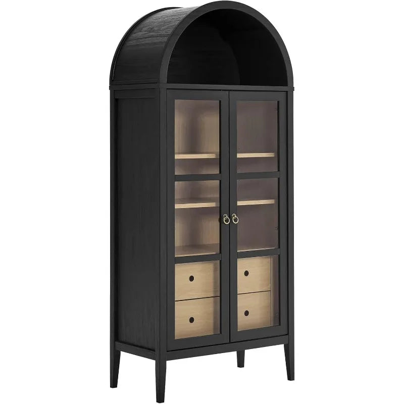 Tall Arched Storage Display Cabinet