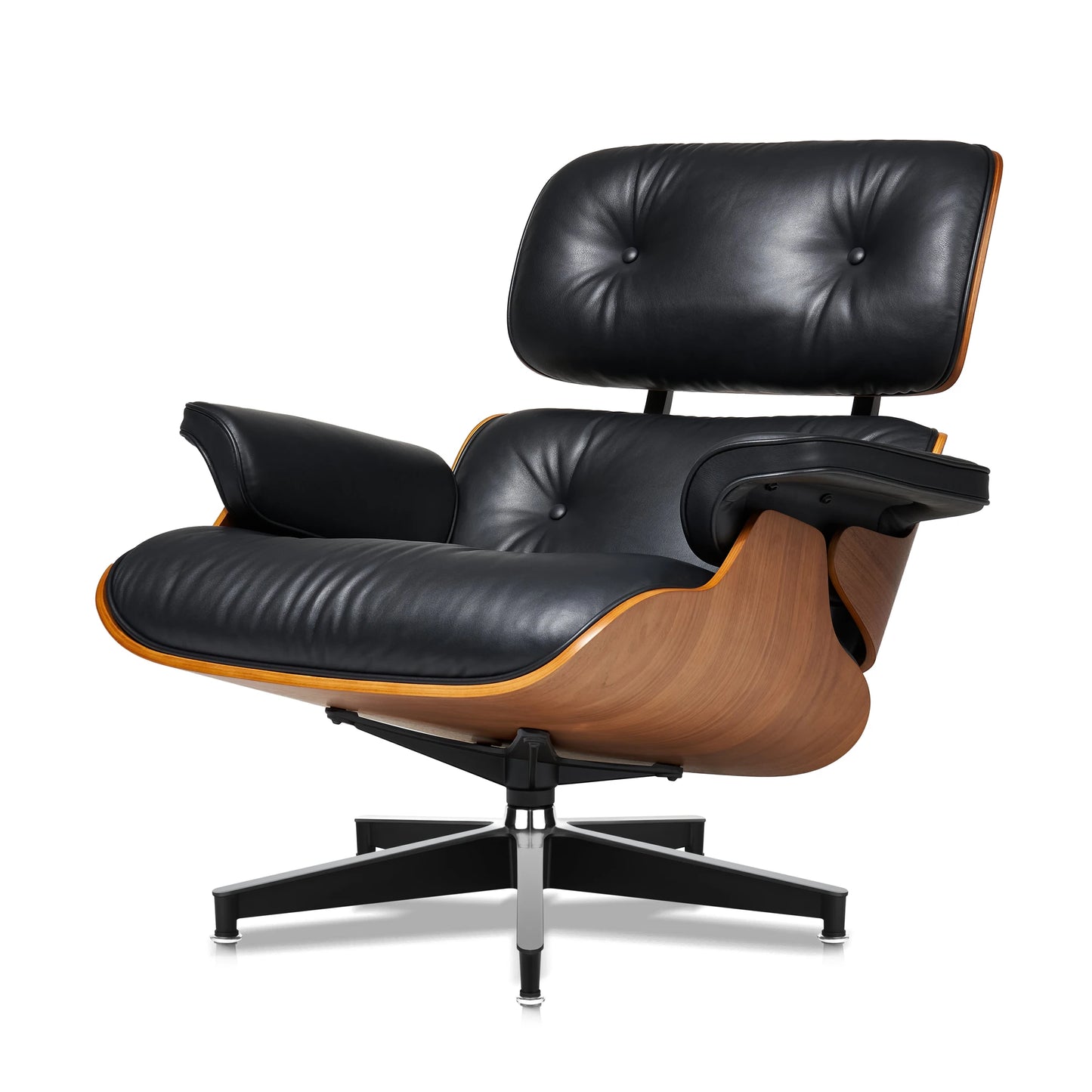 Genuine Leather Lounge Chair with Ottoman