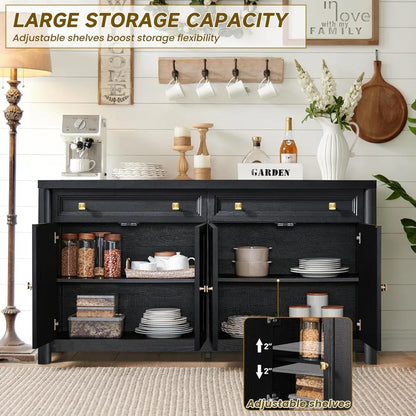 Farmhouse Buffet Storage Cabinet with Drawers