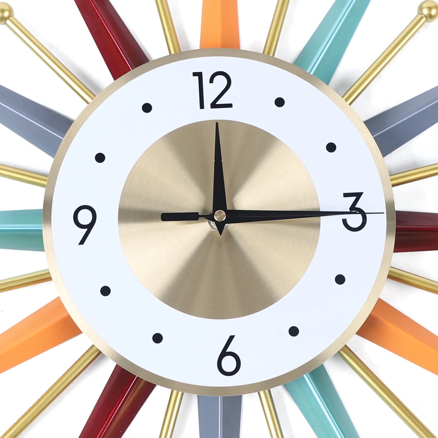 Colorful Modern Wall Clock Starburst