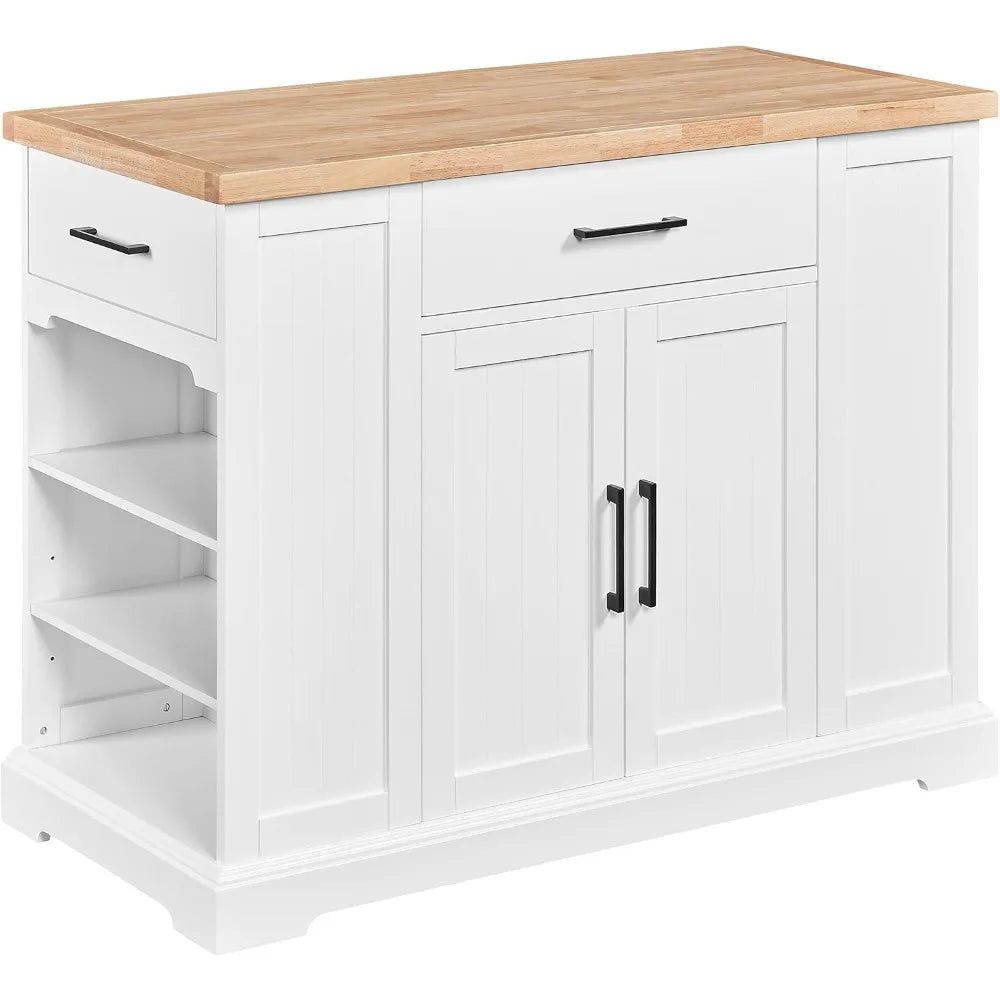 Rolling Kitchen Island Cart with 3 Drawers