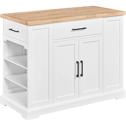 Rolling Kitchen Island Cart with 3 Drawers