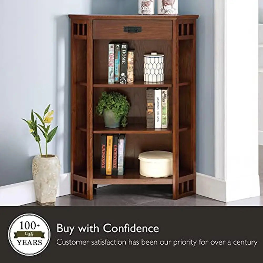 Solid Wood Corner Bookcase