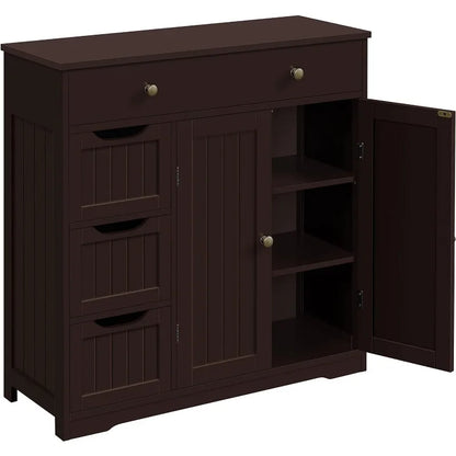 Storage Cabinet with 4 Drawers 2 Doors