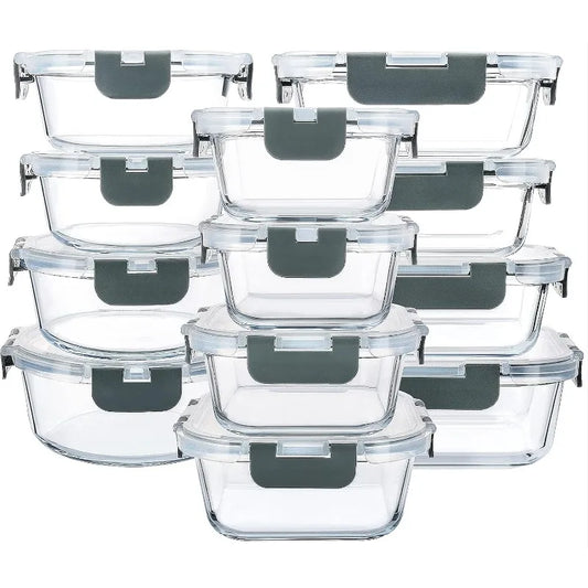 24-Piece Glass Food Storage Containers