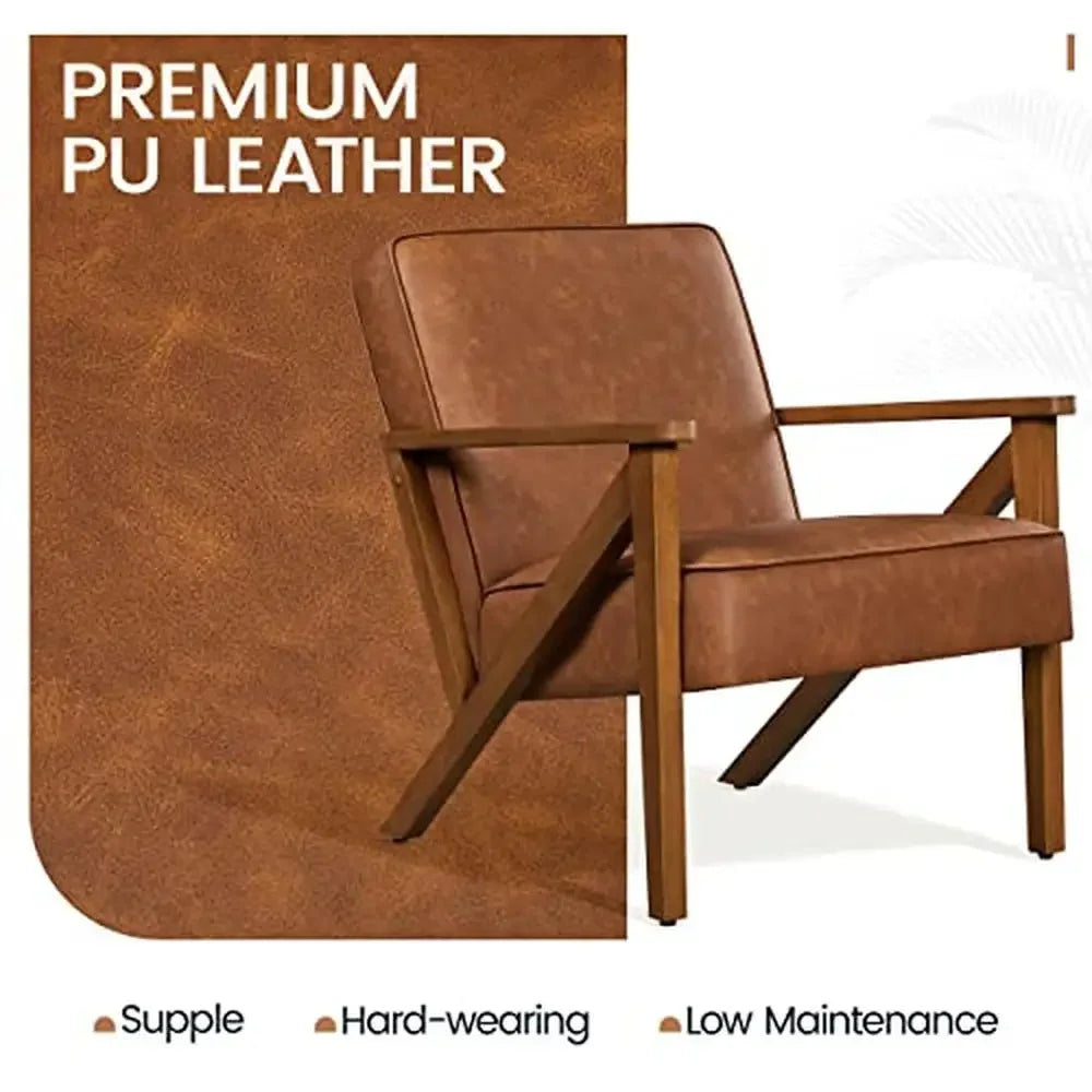 Modern Faux Leather Armchair