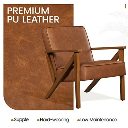 Modern Faux Leather Armchair