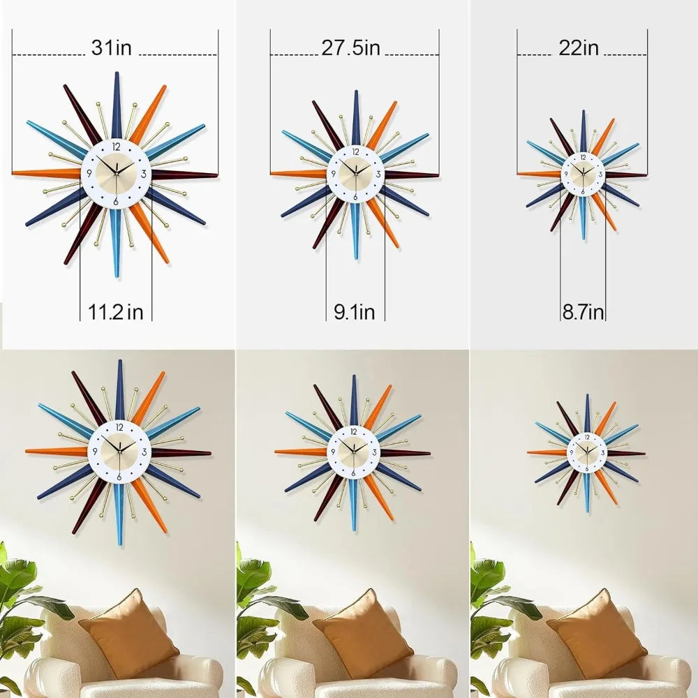 Large Wall Clock MCM Starburst