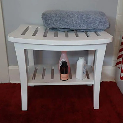 Teak Shower Bench Durable Shelf