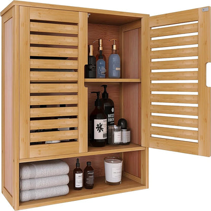 Natural Bamboo Bathroom Wall Cabinet