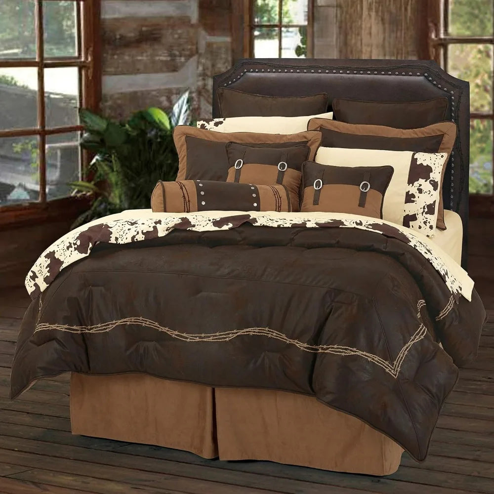 7 Piece Comforter Set, Rustic Cabin Theme