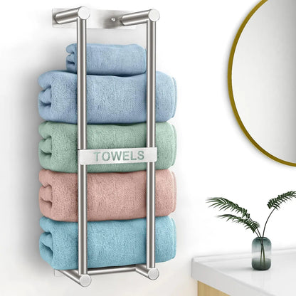 Wall Towel Rack for Rolled Towels, 30 Inch