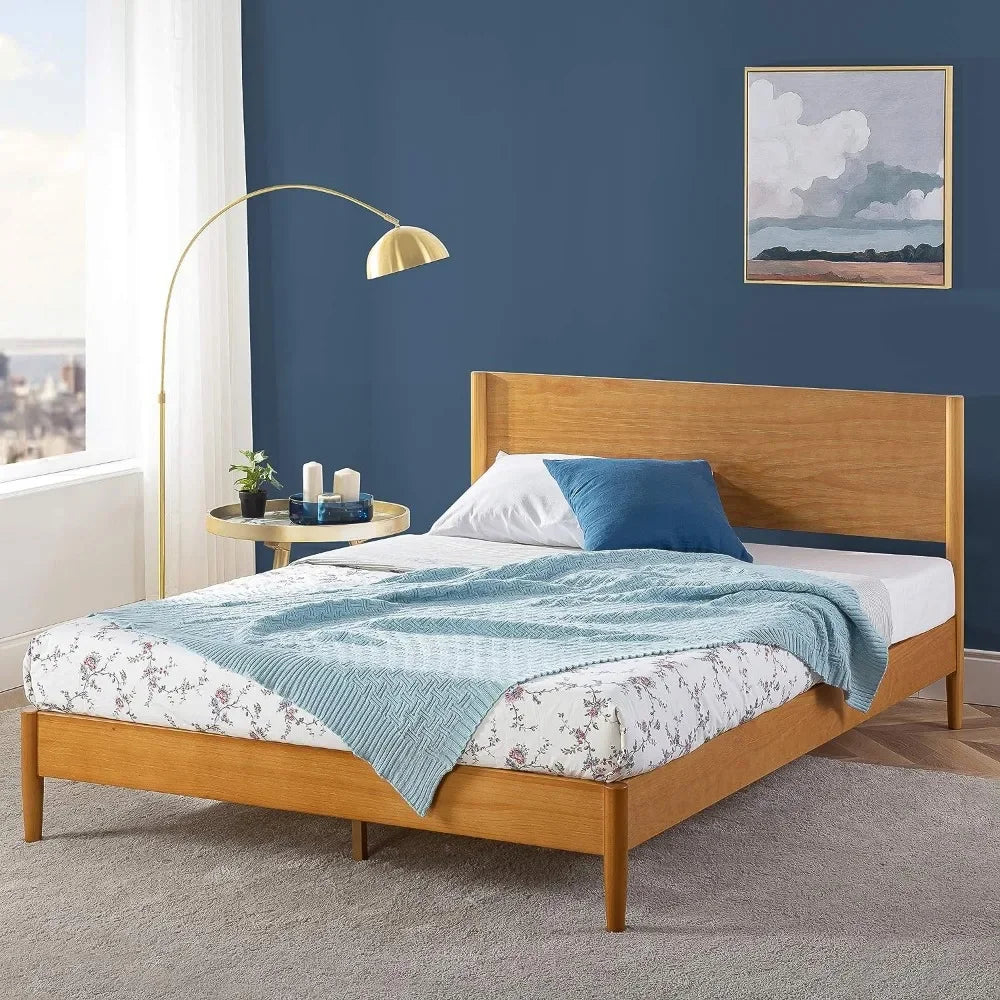 Bed frame, solid wood base,