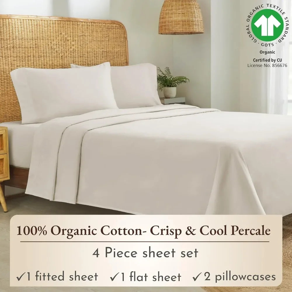 100% Organic Cotton Queen Sheet Set