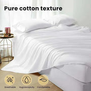 Luxury 100% Egyptian cotton sheet set with 1200 thread count displayed on a bed, highlighting breathable and comfortable texture.