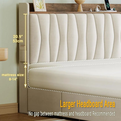 King Size Bed Frame Storage Headboard