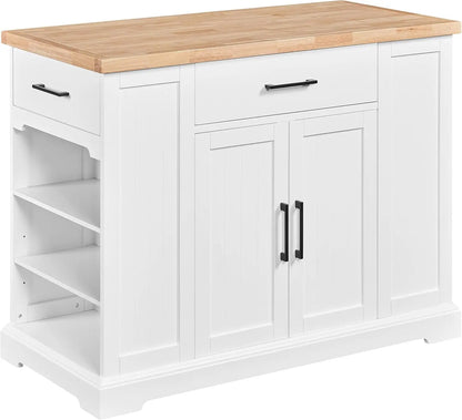 Rolling Kitchen Island Cart with 3 Drawers