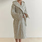 Luxurious Retro Checkerboard Cotton Bathrobe