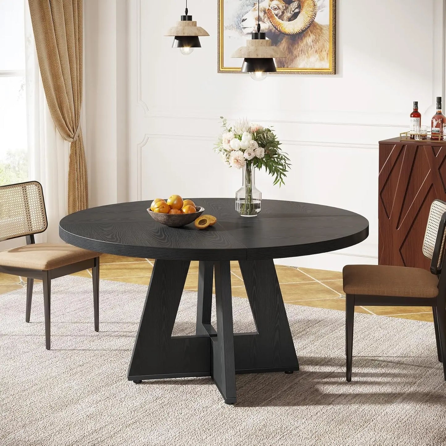 47" Round Farmhouse Dining Table