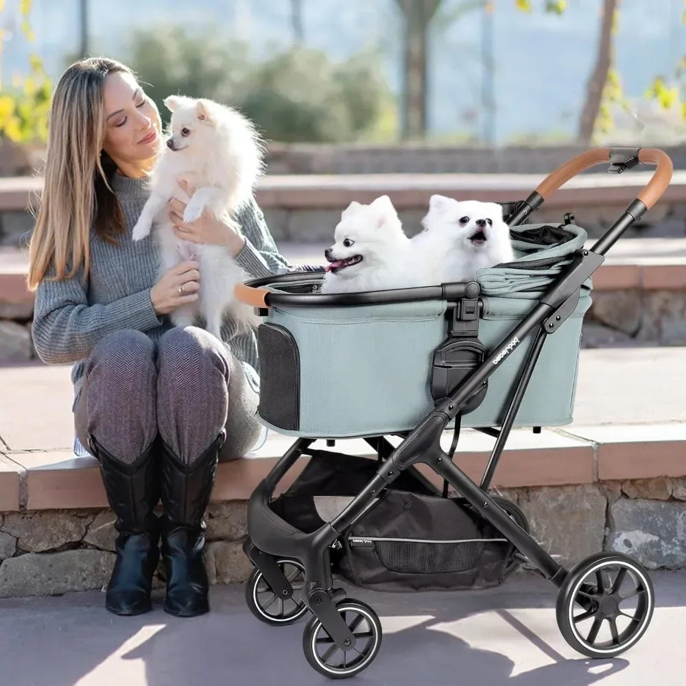 Luxury Pet Stroller for Dogs Under 66lbs