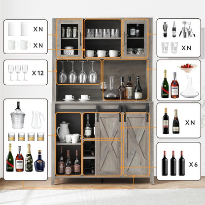 Farmhouse Bar with Sliding  Door