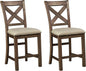 Rustic Farmhouse 24.5" Upholstered Barstool, 2 Count