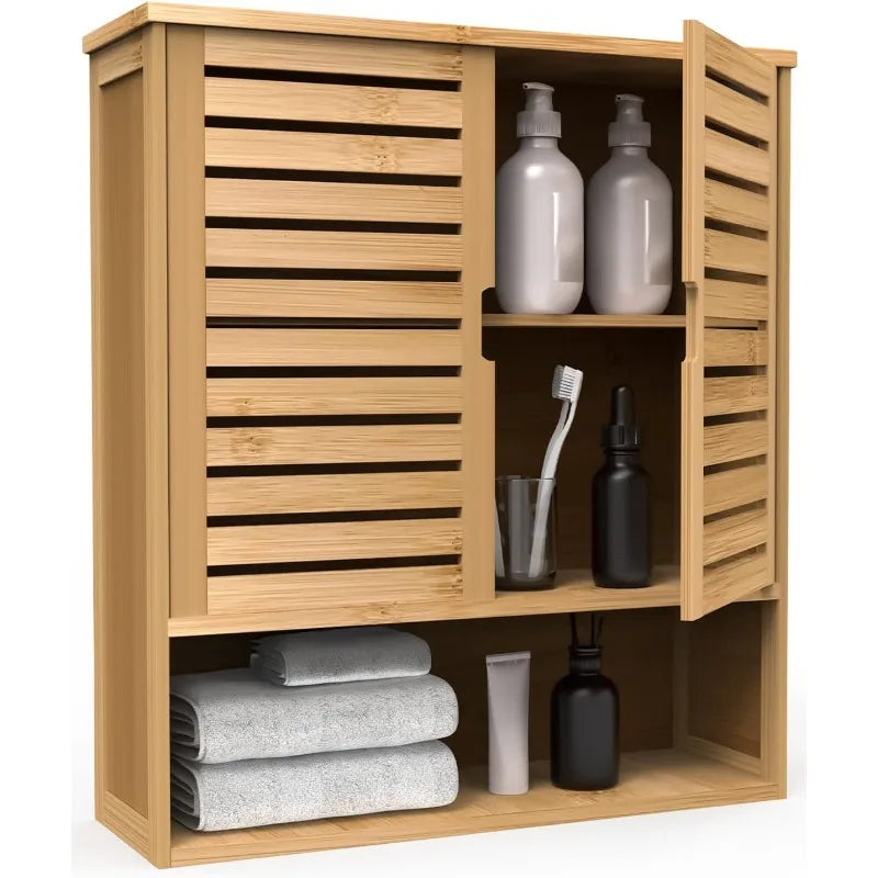 Bamboo Wall Mount  Cabinet Storage