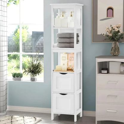 Bathroom Storage Cabinet 2 Drawers  3  Shelves