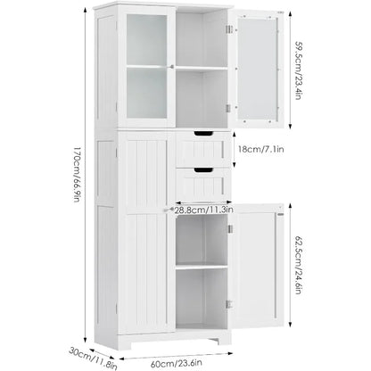 Tall Storage Cabinet, Bathroom Kitchen Pantry