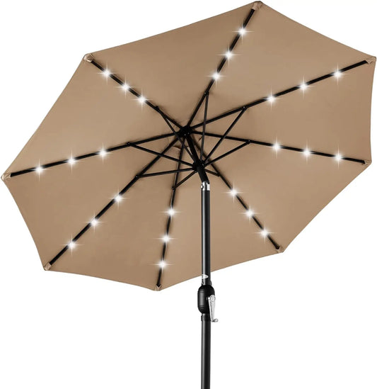 10ft Solar LED Lighted Patio Umbrella