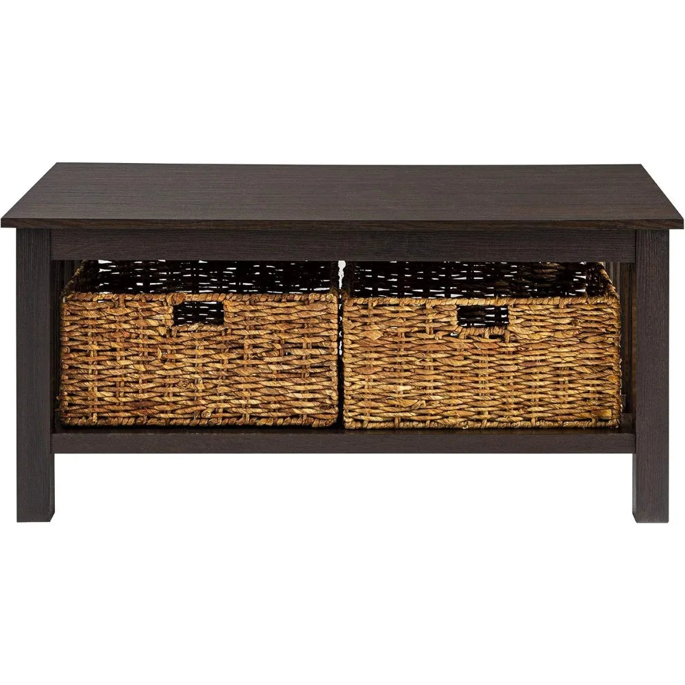 Mission Style Coffee Table Storage Baskets