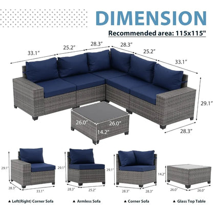 Patio Furniture Set with Coffee Table