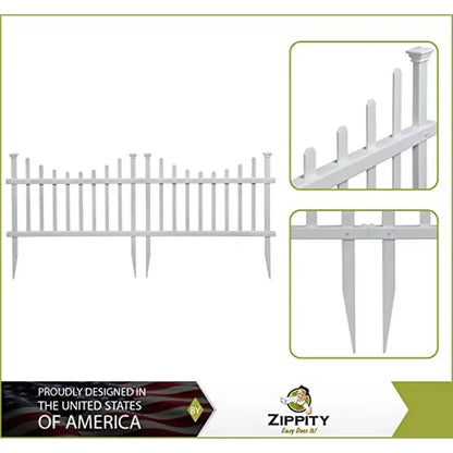 No-Dig White Vinyl Picket Fence Kit