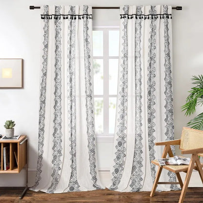 Boho Curtains Long Light Filtering